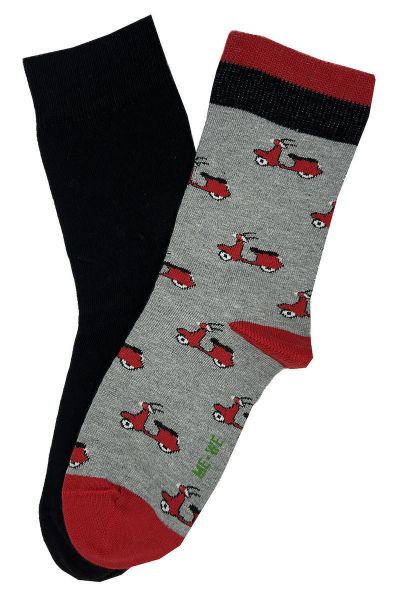 Εικόνα της ME-WE Παιδικές Κάλτσες Γκρι-μαύρο 2 Ζευγάρια 3-0727