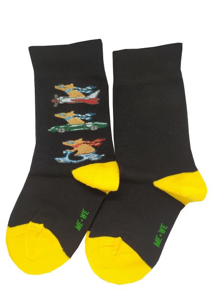 Εικόνα της 2 Pack Me-We μαύρες παιδικές κάλτσες με σχέδιο.