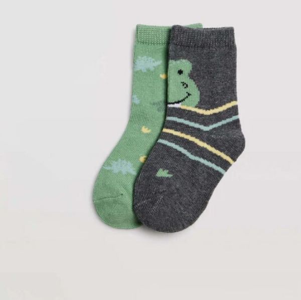 Εικόνα της 2Pack Ysabel Mora Παιδικές Κάλτσες Ανθρακί/Πράσινες.