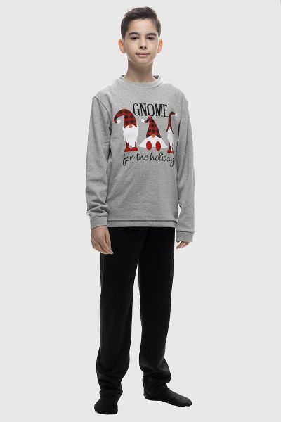 Εικόνα της Galaxy Παιδική Πιτζάμα Χειμωνιάτικη Γκρι Ανοιχτό 130-24