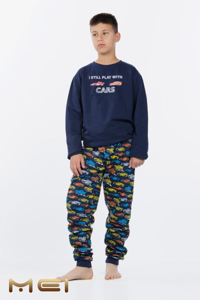 Εικόνα της MEI Παιδική Πιτζάμα Χειμωνιάτικη Βαμβακερή Μπλε Σκούρο 702445