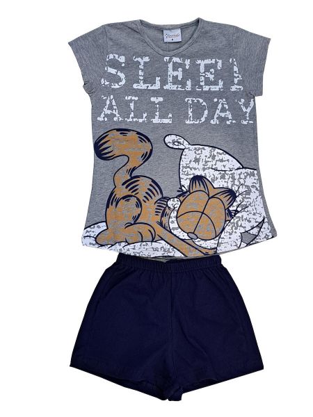 Εικόνα της Galaxy Γκρι/Μπλε Παιδική Πιτζάμα "Garfield".