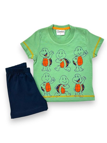 Εικόνα της Galaxy Παιδική Πιτζάμα Καλοκαιρινή Βαμβακερή ΠΡΑΣΙΝΟ 302-25