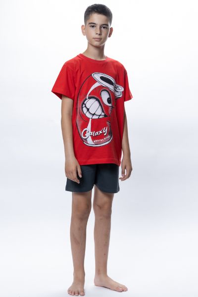 Εικόνα της Galaxy Παιδική Πιτζάμα Καλοκαιρινή Βαμβακερή κόκκινο 322-25