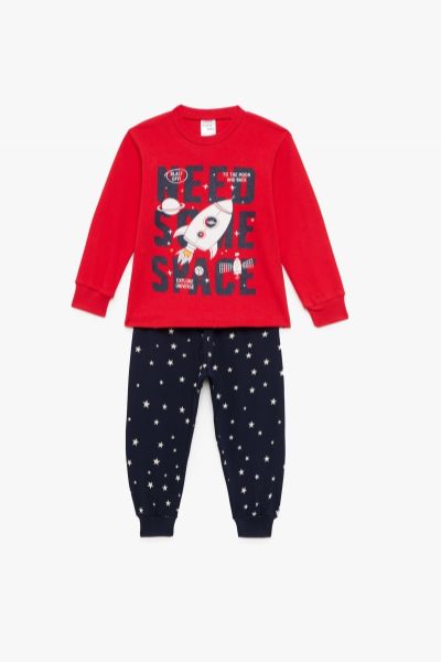 Εικόνα της Pretty Baby Παιδική Πιτζάμα Χειμωνιάτικη Βαμβακερή Κόκκινο 68193