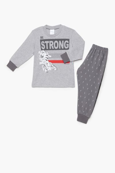 Εικόνα της Pretty Baby Παιδική Πιτζάμα Βαμβακερή Γκρι 68186