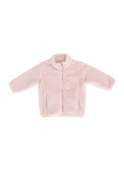 Εικόνα της Noidinotte fleece ροζ κοντό βρεφικό ρομπάκι με φερμουάρ.