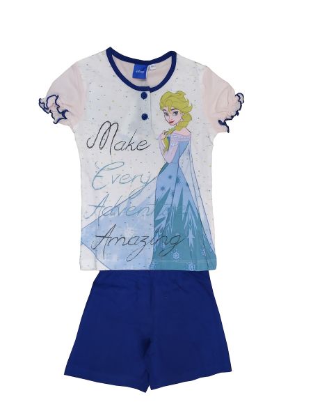 Εικόνα της Disney Frozen βαμβακερή λευκή/μπλε παιδική πιτζάμα.