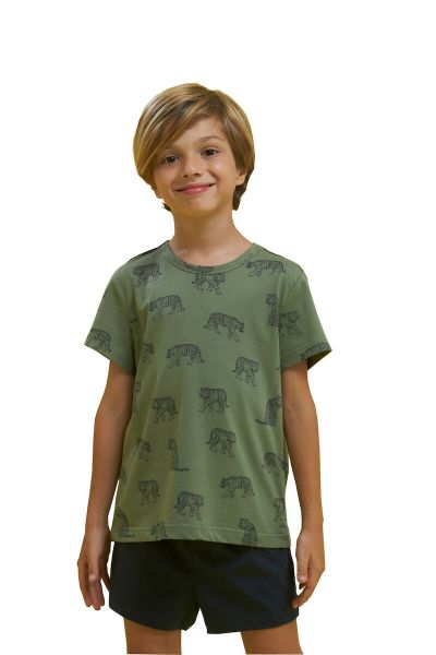 Εικόνα της Noidinotte παιδική αγορίστικη πιτζάμα χακί/μπλε.