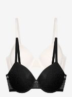 Εικόνα της 2Pack Dorina Emersyn Μαύρο/Λευκό Σουτιέν Με Μπανέλες & Ελαφριά Επένδυση.