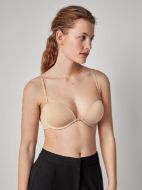 Εικόνα της Gisela Μπεζ Σουτιέν Strapless Με Βαθύ Ντεκολτέ & Επιπλέον Χαμηλή Πλάτη.