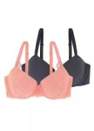 Εικόνα της Dorina 2 Pack Karly Κοραλί/Ανθρακί Σουτιέν Με Μπανέλα & Ελαφριά Επένδυση.