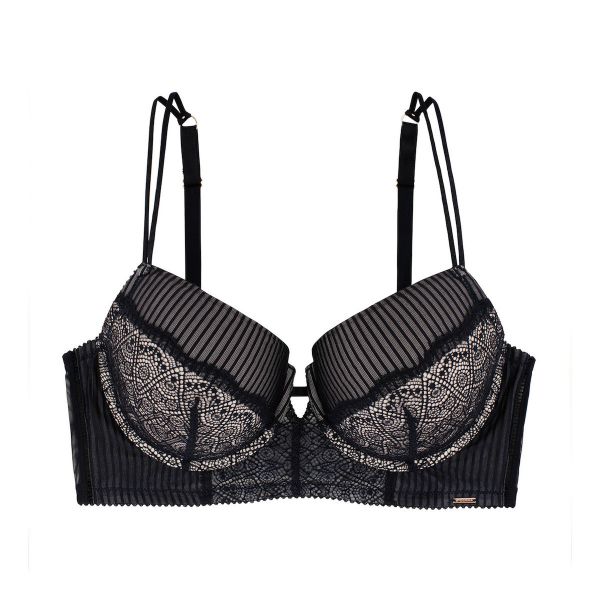 Εικόνα της Dorina Solana Demi μαύρο σουτιέν με μπανέλα, και ελαφριά επένδυση.