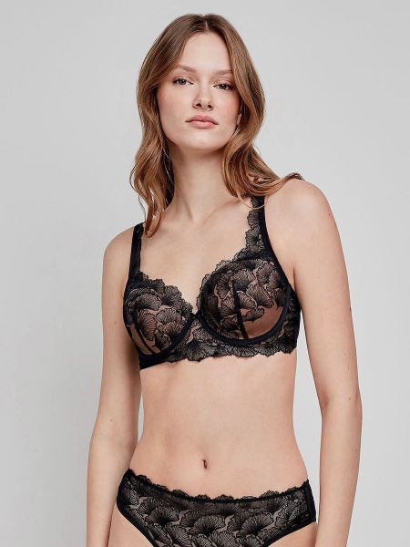 Εικόνα της Gisela Μαύρο Σουτιέν Με Δαντέλα, Μπανέλες & Ελαφριά Επένδυση.