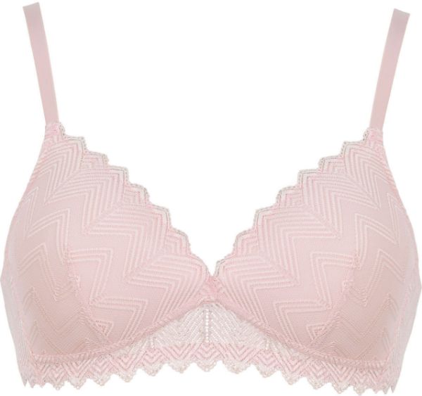 Εικόνα της Naturana ροζ σουτιέν με δαντέλα, ελαφριά επένδυση, χωρίς μπανέλα.