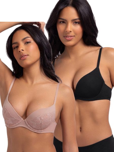 Εικόνα της Dorina Pink-black Σουτιέν Push Up με Μπανέλες 2Pack FXPG0007LA172-2X0428