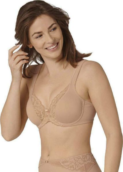 Εικόνα της Triumph Modern Lace+Cotton W Μπεζ Σουτιέν Με Μπανέλα Χωρίς Ενίσχυση.