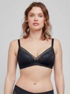 Εικόνα της Gisela Μαύρο Σουτιέν Με Δαντέλα, Χωρίς Μπανέλες, Με Ελαφριά Επένδυση.