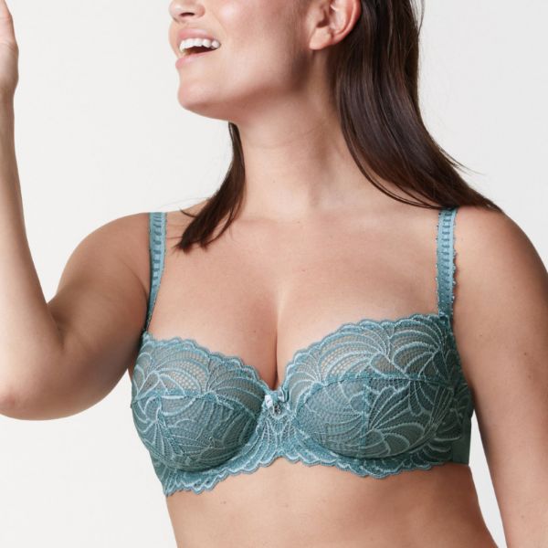 Εικόνα της Bestform σμαραγδί σουτίεν με δαντέλα & μπανέλα.