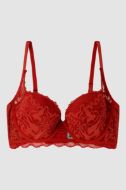 Εικόνα της Gisela Σκούρο Κόκκινο Σουτιέν Προφορμαρισμένο Με Μπανέλες & Δαντέλα.