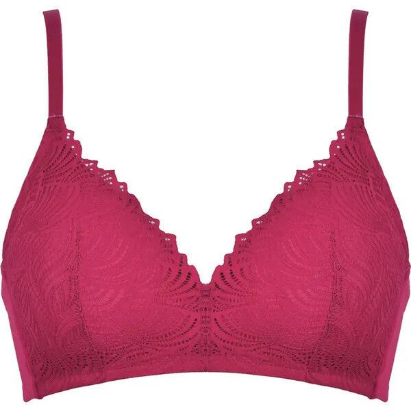 Εικόνα της Naturana Ρουμπινί σουτιέν χωρίς μπανέλα, με ελαφριά επένδυση & δαντέλα.