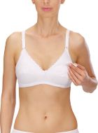 Εικόνα της Naturana Λευκό σουτιέν θηλασμού (100% βαμβάκι). Χωρίς μπανέλα, χωρίς επένδυση.