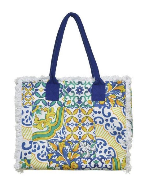 Εικόνα της BLE ΤΣΑΝΤΑ ΥΦΑΣΜΑΤΙΝΗ ΜΠΛΕ/ΚΙΤΡΙΝΟ 35Χ30Χ22