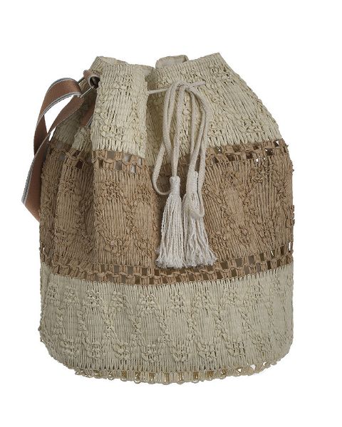 Εικόνα της Ble Resort Collection Ψάθινη Τσάντα Θαλάσσης Καφέ 5-42-097-0012