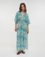 Εικόνα της Ble Resort Collection Τιρκουάζ Μακρύ Φόρεμα Με Lurex.