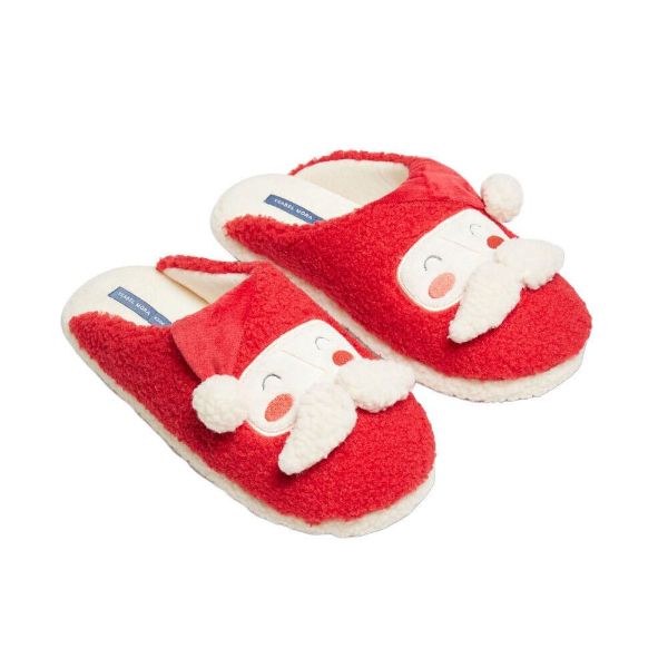 Εικόνα της Ysabel Mora Χειμερινές Ανδρικές Παντόφλες με Σχέδια Κόκκινες 24052