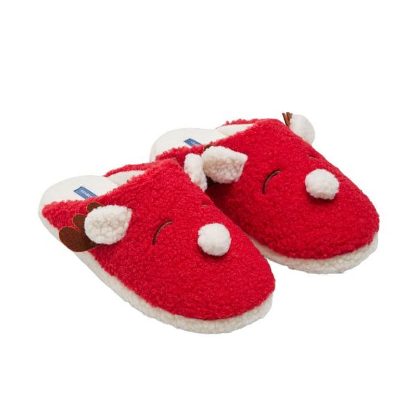 Εικόνα της Ysabel Mora Χειμερινές Γυναικείες Παντόφλες σε Κόκκινο χρώμα 14113