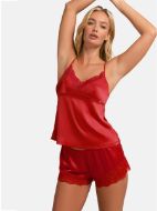 Εικόνα της Dorina Alexa Σατέν Κόκκινο Baby-doll Με Δαντέλα.