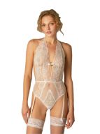 Εικόνα της Milena by Paris ιβουάρ κορμάκι με δαντέλα.