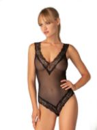 Εικόνα της Milena Paris μαύρο κορμάκι με δαντέλα.