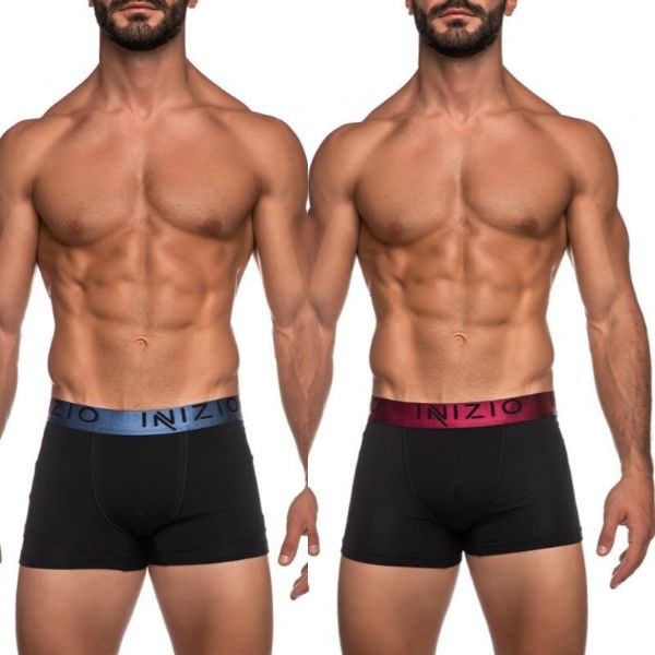 Εικόνα της Inizio Ανδρικά Μποξεράκια Μαύρο Μπορντό/Μπλε 2Pack 4400-BS-3