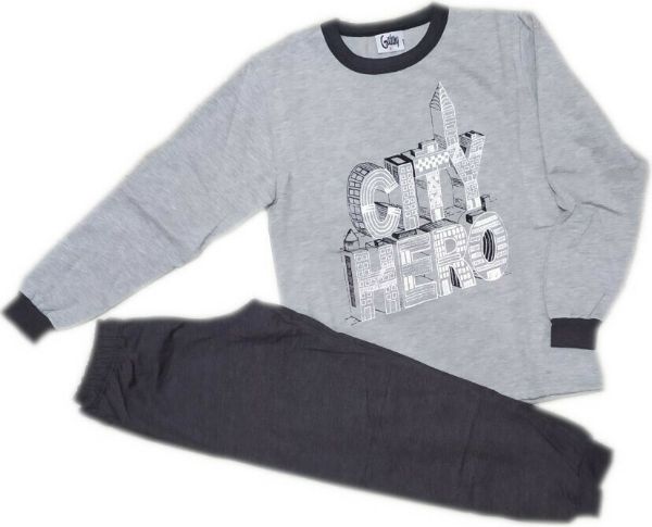 Εικόνα της Galaxy Παιδική αγορίστικη πιτζάμα γκρι με ελαφριά επένδυση εσωτερικά(χνούδι).