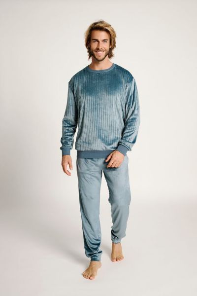 Εικόνα της Muydemi  Πετρόλ Ελαστική Fleece Ανδρική Πιτζάμα.