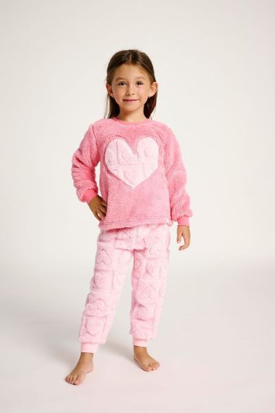 Εικόνα της Muydemi Ροζ Fleece Χνουδωτή Εφηβική Πιτζάμα.