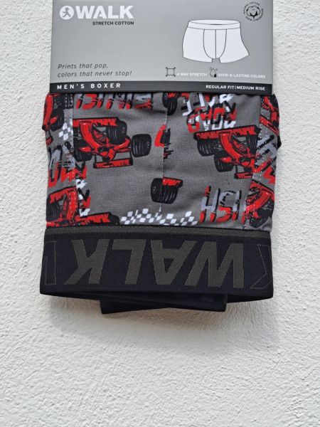 Εικόνα της Walk Βαμβακερό Ανθρακί Εμπριμέ Boxer.
