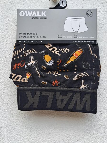 Εικόνα της Walk Βαμβακερό Μαύρο Εμπριμέ Boxer.