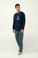 Εικόνα της Vamp Χειμερινή Ανδρική Πιτζάμα Βαμβακερή Blue 23661