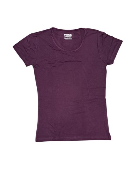 Εικόνα της Walk Bamboo Κοντομάνικο T-Shirt Μελιτζανί.