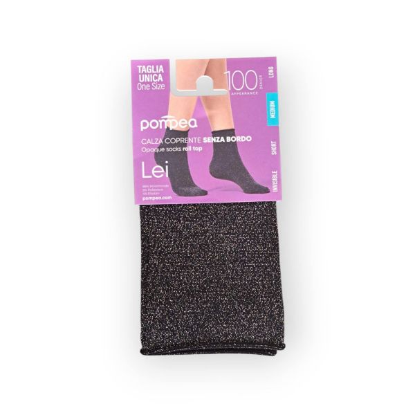 Εικόνα της Pompea Γυναικείο Opac Sosoni Μεταλιζέ Μαύρο/Ασημί.