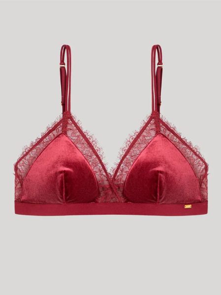 Εικόνα της Gisela Μπορντό Βελούδινο Bralette, Χωρίς Μπανέλες.