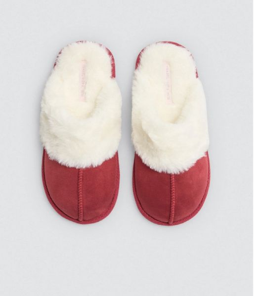 Εικόνα της Ysabel Mora Χειμερινές Γυναικείες Παντόφλες με Γούνα Μπορντό 14174