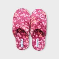 Εικόνα της Noidinotte Fleece Μπορντό Φλοράλ Γυναικείες Παντόφλες.