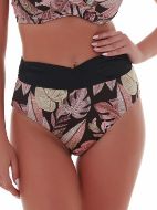 Εικόνα της Bluepoint Μαύρο Φλοράλ Ψηλόμεσο Bikini Slip Με Φάσα.