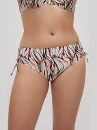 Εικόνα της Ysabel Mora Εκρού Εμπριμέ Tai Slip Μαγιό Με Πλαϊνή Σούρα.