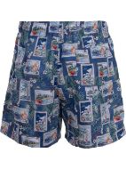 Εικόνα της Ysabel Mora μπλε εμπριμέ ανδρικό μαγιό σορτς.