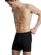 Εικόνα της Walk Ανδρικό boxer μαύρο φαρδύ 100% βαμβάκι. Με εσωτερικό λάστιχο, άνοιγμα & ένα κουμπί.